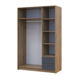 Шкаф для одежды Doros Ронди Дуб Артизан/Графит 3ДСП 121х52х195 DRS-011658 (80737814)