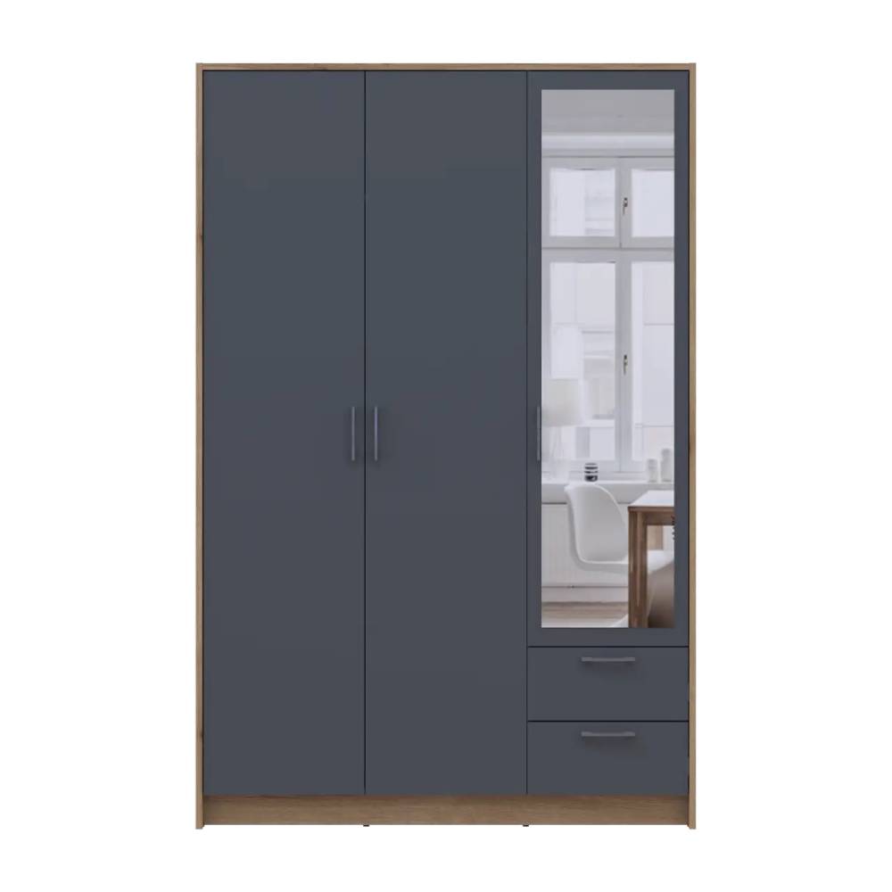 Шкаф для одежды Doros Ронди с зеркалом Дуб Артизан/Графит 3ДСП 121х52х195 DRS-011670 (80737816)