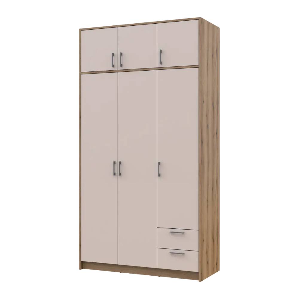 Шкаф для одежды Doros Ронди с антресолью Дуб Артизан/Кашемир 3ДСП 121х52х236 DRS-011667 (80737819)