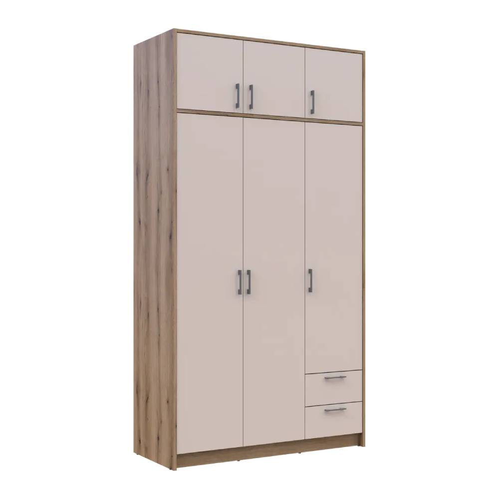 Шкаф для одежды Doros Ронди с антресолью Дуб Артизан/Кашемир 3ДСП 121х52х236 DRS-011667 (80737819)