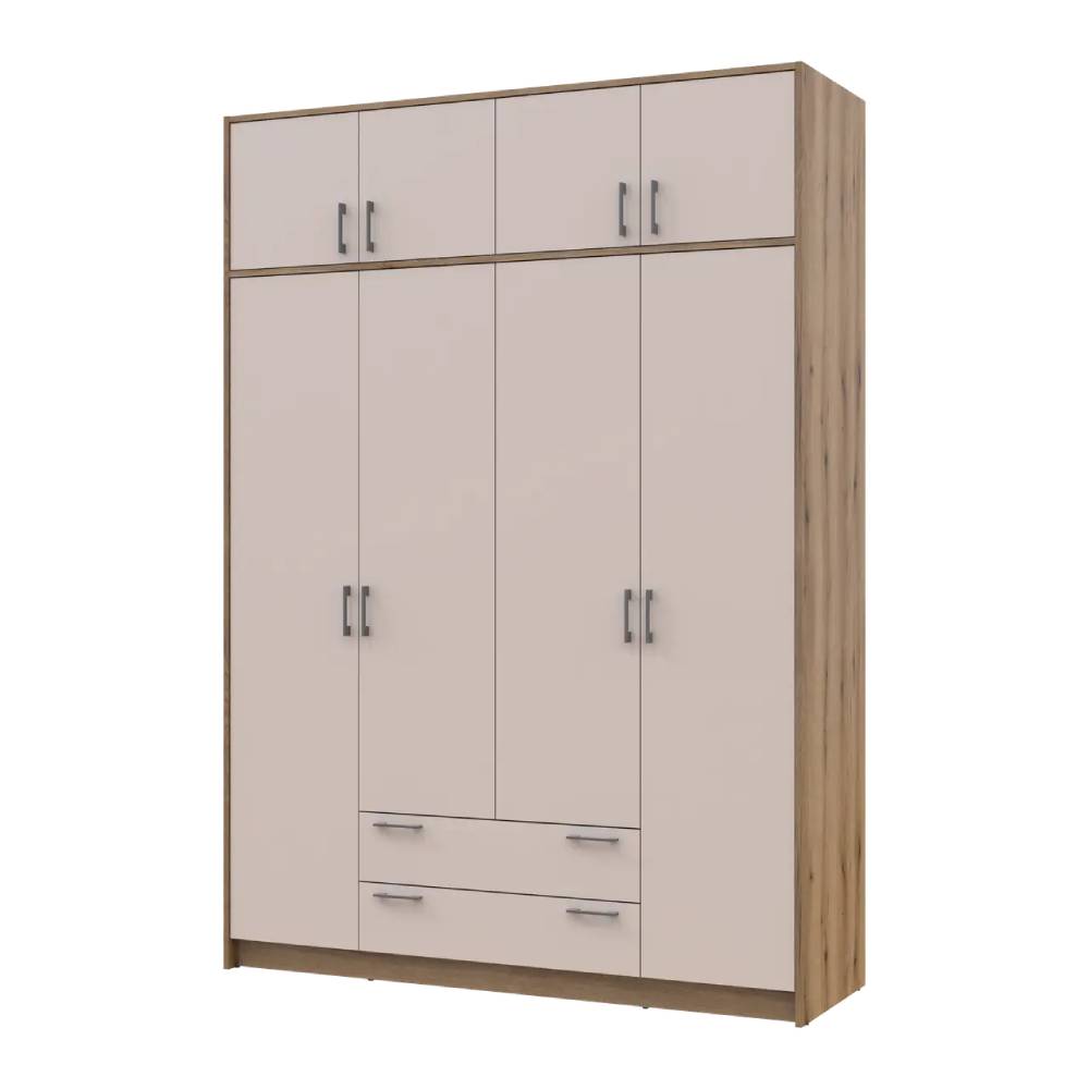 Шкаф для одежды Doros Ронди с антресолью Дуб Артизан/Кашемир 4ДСП 160х52х236 DRS-011668 (80737829)