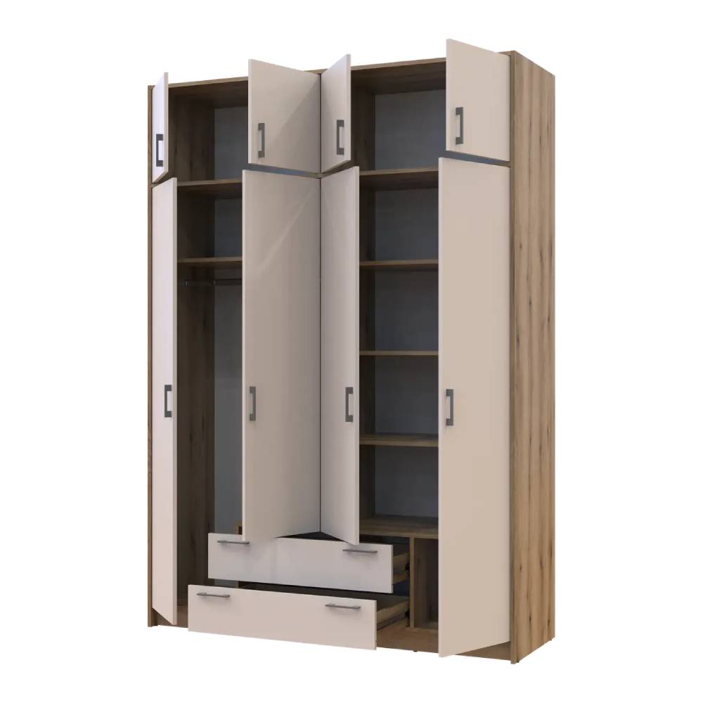 Шкаф для одежды Doros Ронди с антресолью Дуб Артизан/Кашемир 4ДСП 160х52х236 DRS-011668 (80737829)