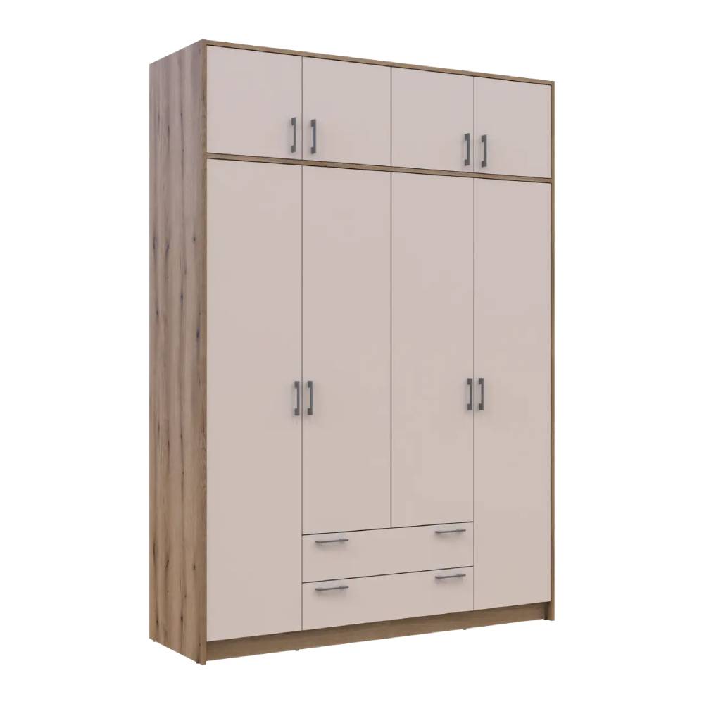 Шкаф для одежды Doros Ронди с антресолью Дуб Артизан/Кашемир 4ДСП 160х52х236 DRS-011668 (80737829)