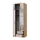 Шкаф для одежды Doros Ронди с антресолью и зеркалом Дуб Артизан/Кашемир 2ДСП 82х52х236 DRS-011678 (80737811)