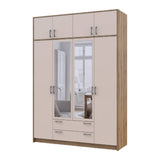 Шкаф для одежды Doros Ронди с антресолью и зеркалом Дуб Артизан/Кашемир 4ДСП 160х52х236 DRS-011680 (80737831)