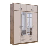 Шкаф для одежды Doros Ронди с антресолью и зеркалом Дуб Артизан/Кашемир 4ДСП 160х52х236 DRS-011680 (80737831)