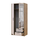 Шкаф для одежды Doros Ронди с зеркалом Дуб Артизан/Кашемир 2ДСП 82х52х195 DRS-011672 (80737807)