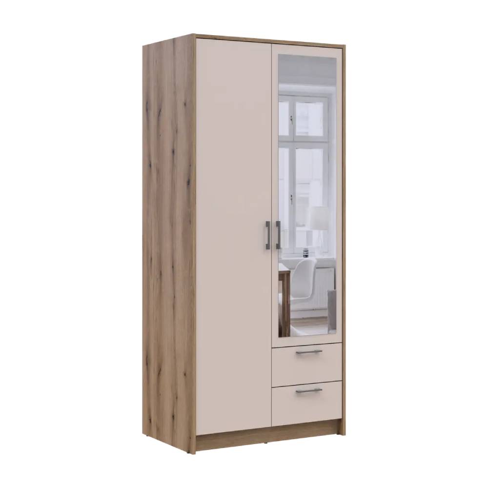 Шкаф для одежды Doros Ронди с зеркалом Дуб Артизан/Кашемир 2ДСП 82х52х195 DRS-011672 (80737807)
