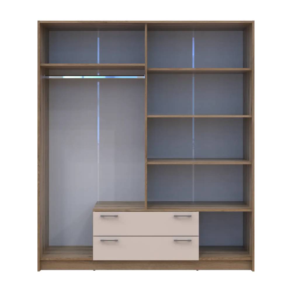 Шкаф для одежды Doros Ронди с зеркалом Дуб Артизан/Кашемир 4ДСП 160х52х195 DRS-011674 (80737827)