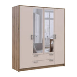 Шкаф для одежды Doros Ронди с зеркалом Дуб Артизан/Кашемир 4ДСП 160х52х195 DRS-011674 (80737827)