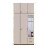 Шкаф для одежды Doros Ронди с высокой антресолью и зеркалом Дуб Артизан/Кашемир 3 ДСП 121х52х260 (DRS-011876)