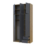 Антресоль высокая Doros Ронди Дуб Артизан/Графит 3 ДСП 121х52х65 (DRS-011906)