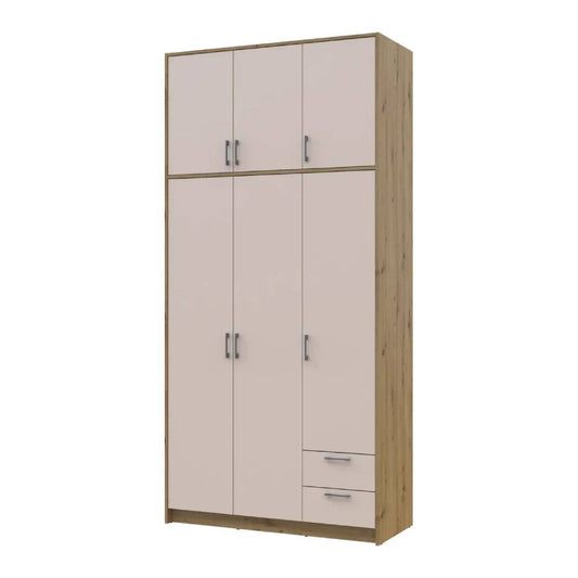 Шкаф для одежды Doros Ронди с высокой антресолью Дуб Артизан/Кашемир 3 ДСП 121х52х260 (DRS-011874)