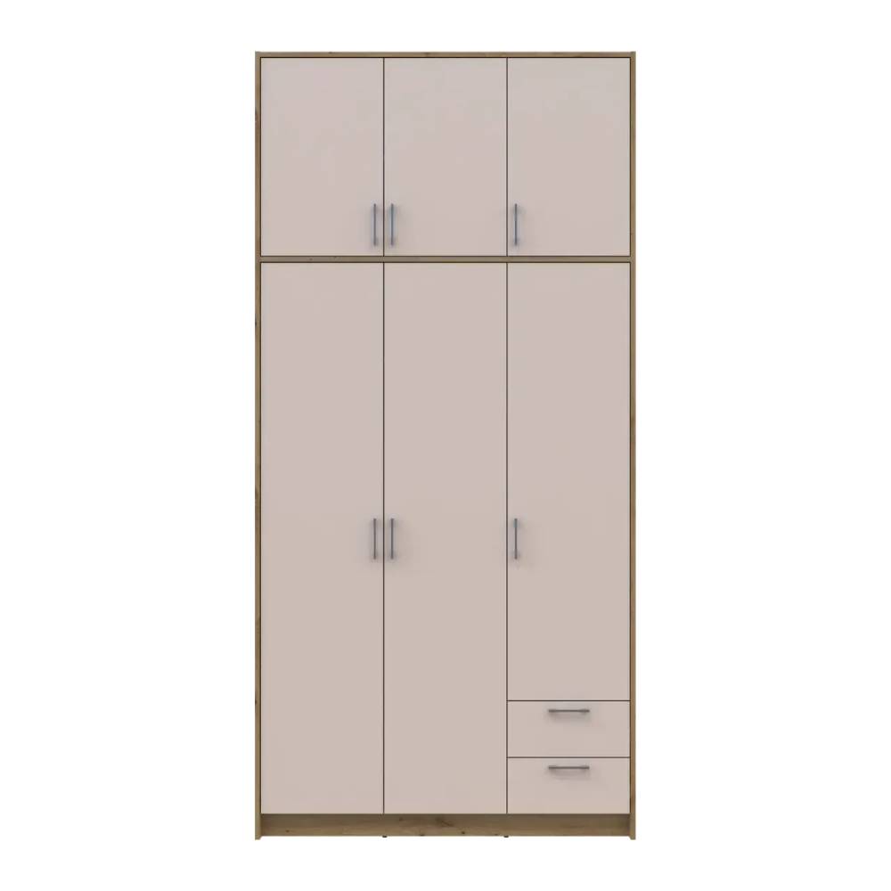 Шкаф для одежды Doros Ронди с высокой антресолью Дуб Артизан/Кашемир 3 ДСП 121х52х260 (DRS-011874)