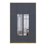 Шкаф для одежды Doros Ронди с высокой антресолью и зеркалом Дуб Артизан/Графит 4 ДСП 160х52х260 (DRS-011879)