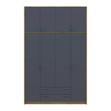 Шкаф для одежды Doros Ронди с высокой антресолью Дуб Артизан/Графит 4 ДСП 160х52х260 (DRS-011877)