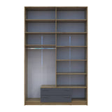 Шкаф для одежды Doros Ронди с высокой антресолью и зеркалом Дуб Артизан/Графит 4 ДСП 160х52х260 (DRS-011879)