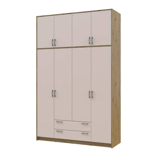 Шкаф для одежды Doros Ронди с высокой антресолью Дуб Артизан/Кашемир 4 ДСП 160х52х260 (DRS-011878)