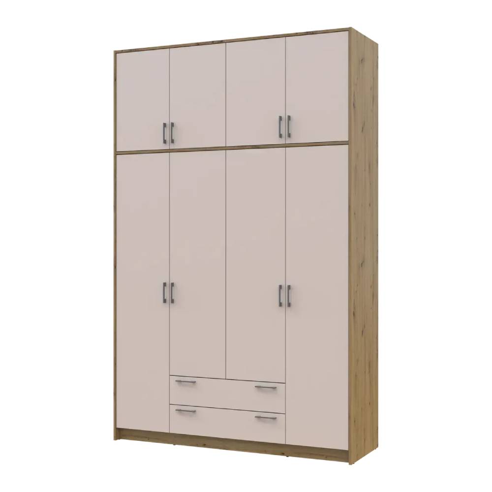 Антресоль высокая Doros Ронди Дуб Артизан/Кашемир 4 ДСП 160х52х65 (DRS-011910)