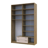 Шкаф для одежды Doros Ронди с высокой антресолью и зеркалом Дуб Артизан/Кашемир 4 ДСП 160х52х260 (DRS-011880)