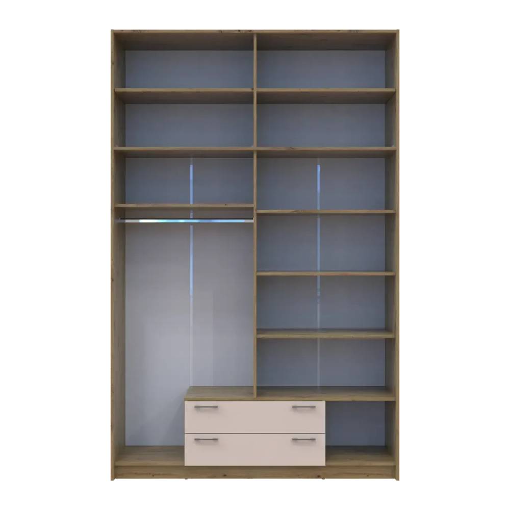 Шкаф для одежды Doros Ронди с высокой антресолью Дуб Артизан/Кашемир 4 ДСП 160х52х260 (DRS-011878)