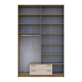 Шкаф для одежды Doros Ронди с высокой антресолью и зеркалом Дуб Артизан/Кашемир 4 ДСП 160х52х260 (DRS-011880)