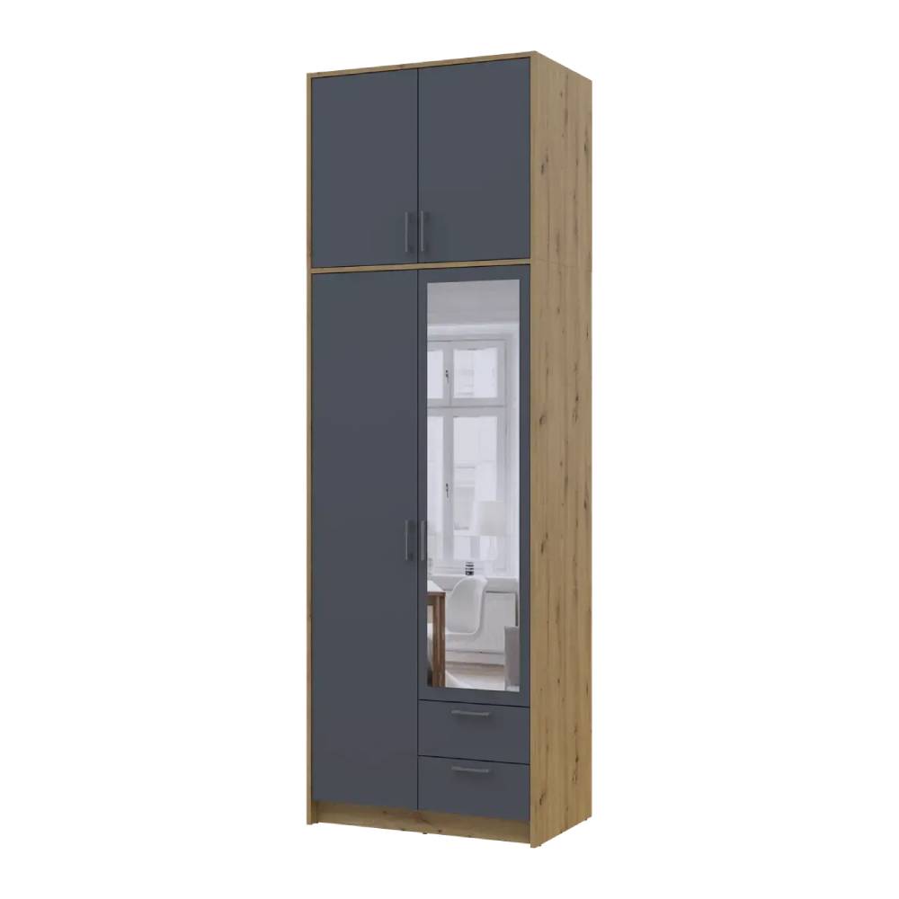 Антресоль высокая Doros Ронди Дуб Артизан/Графит 2 ДСП 82х52х65 (DRS-011905)