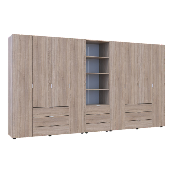 Шкаф для одежды Гелар Doros Дуб сонома 4+4ДСП с пеналом 370х49.5х203.4 (DRS-011933)