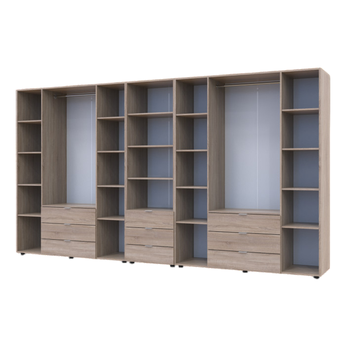 Шкаф для одежды Гелар Doros Дуб сонома 4+4ДСП с пеналом 370х49.5х203.4 (DRS-011933)