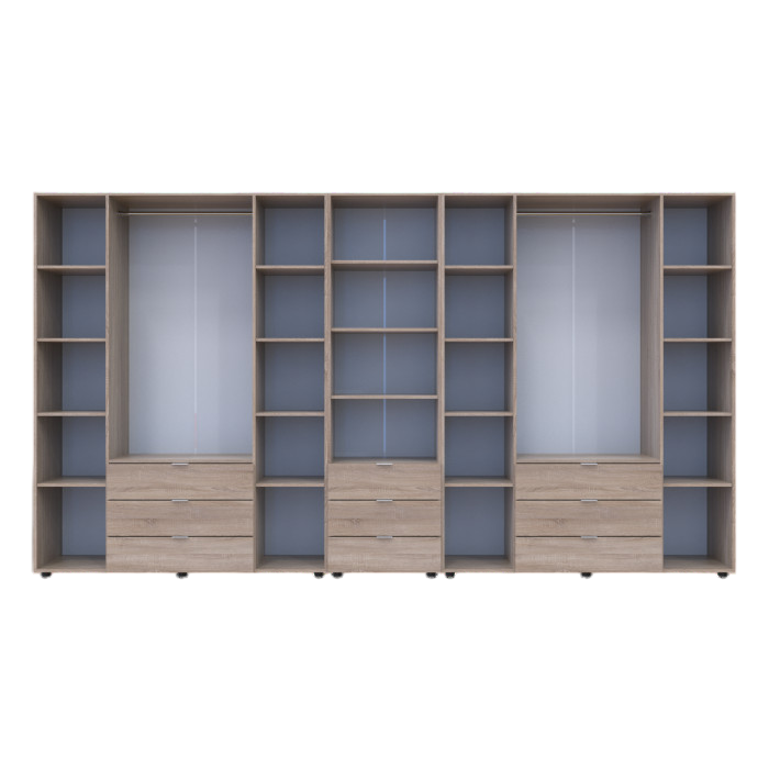 Шкаф для одежды Гелар Doros Дуб сонома 4+4ДСП с пеналом 370х49.5х203.4 (DRS-011933)