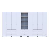 Шкаф для одежды Doros Гелар Белый 4+4ДСП с пеналом 370х49.5х203.4 (DRS-011931)