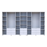 Шкаф для одежды Doros Гелар Белый 4+4ДСП с пеналом 370х49.5х203.4 (DRS-011931)