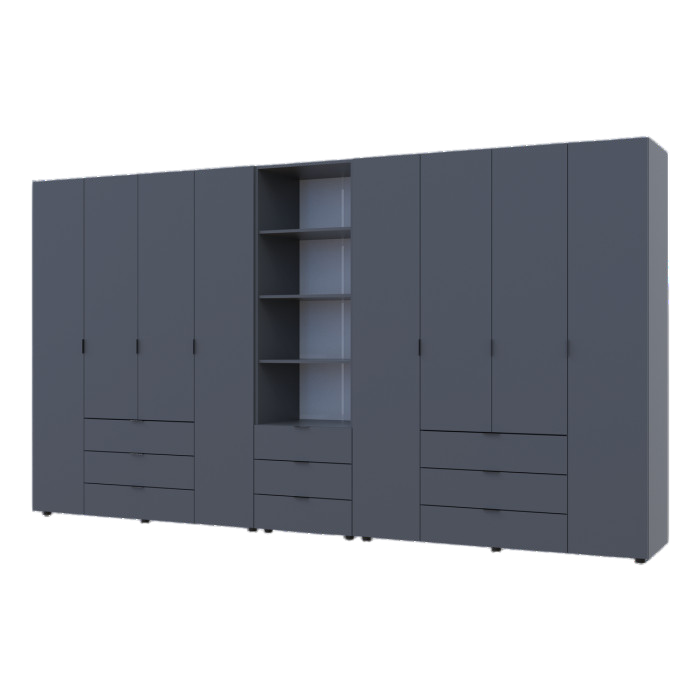 Шкаф для одежды Doros Гелар Графит 4+4ДСП с пеналом 370х49.5х203.4 (DRS-011932)