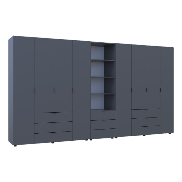 Шкаф для одежды Doros Гелар Графит 4+4ДСП с пеналом 370х49.5х203.4 (DRS-011932)