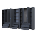 Шкаф для одежды Doros Гелар Графит 4+4ДСП с пеналом 370х49.5х203.4 (DRS-011932)