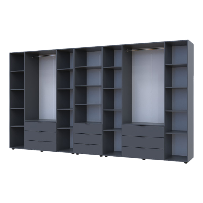 Шкаф для одежды Doros Гелар Графит 4+4ДСП с пеналом 370х49.5х203.4 (DRS-011932)