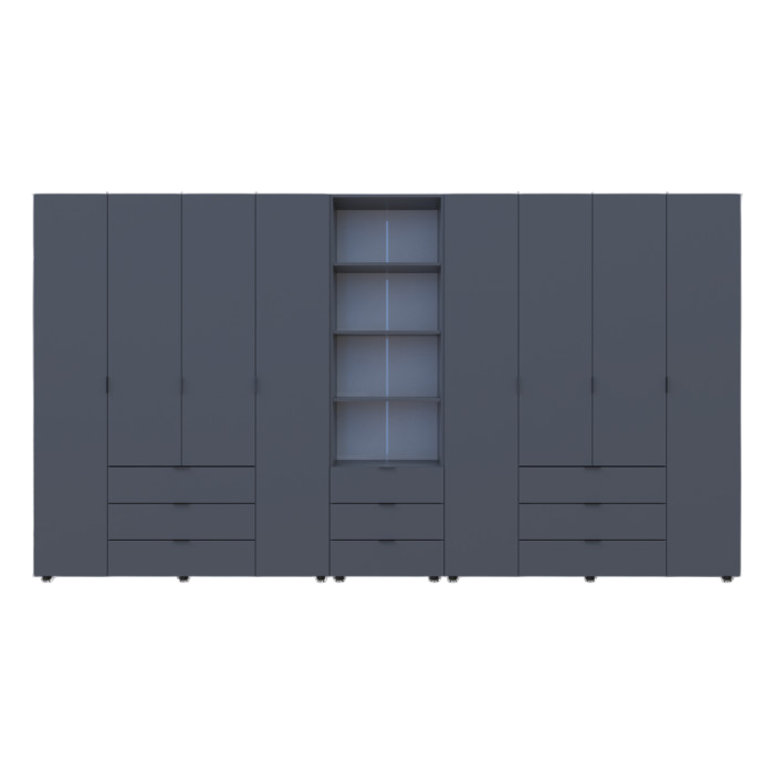 Шкаф для одежды Doros Гелар Графит 4+4ДСП с пеналом 370х49.5х203.4 (DRS-011932)