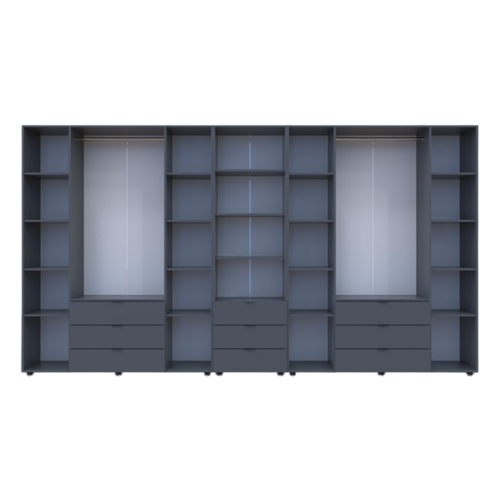 Шкаф для одежды Doros Гелар Графит 4+4ДСП с пеналом 370х49.5х203.4 (DRS-011932)