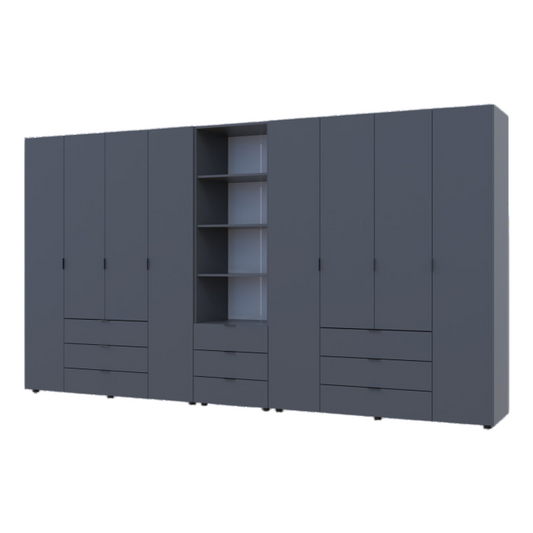 Шкаф для одежды Doros Гелар Графит 4+4ДСП с пеналом 370х49.5х203.4 (DRS-011932)
