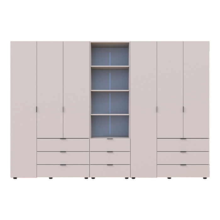 Шкаф для одежды Doros Гелар Кашемир 3+3ДСП с пеналом 292.4х49.5х203.4 (DRS-011926)