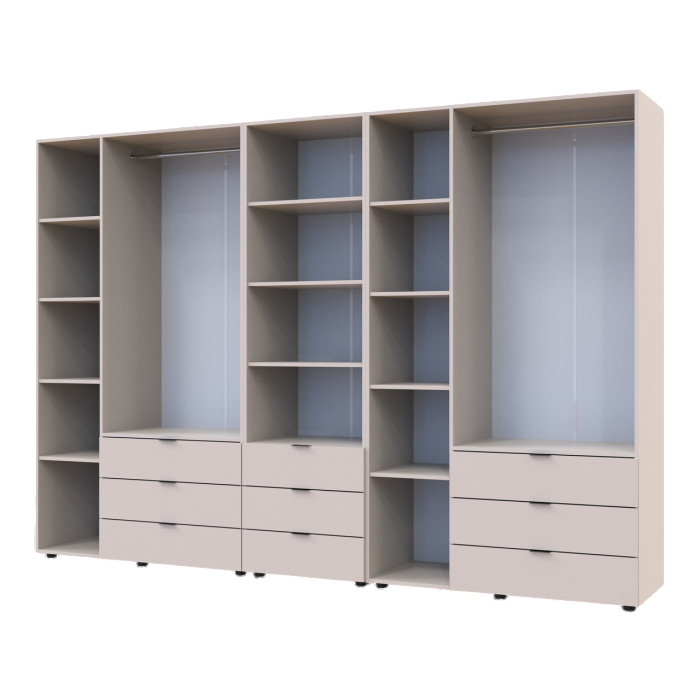 Шкаф для одежды Doros Гелар Кашемир 3+3ДСП с пеналом 292.4х49.5х203.4 (DRS-011926)