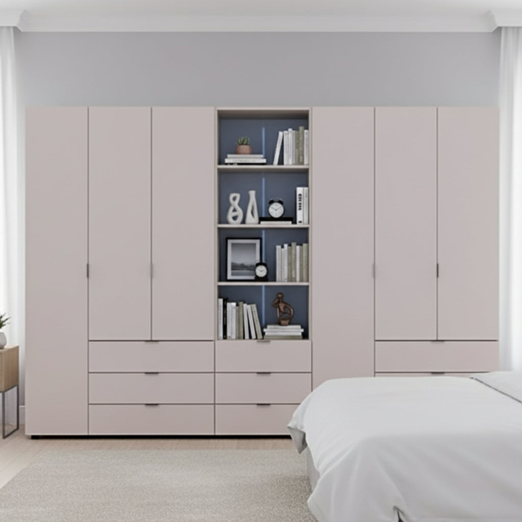 Шкаф для одежды Doros Гелар Кашемир 3+3ДСП с пеналом 292.4х49.5х203.4 (DRS-011926)