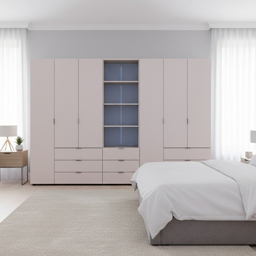 Шкаф для одежды Doros Гелар Кашемир 3+3ДСП с пеналом 292.4х49.5х203.4 (DRS-011926)