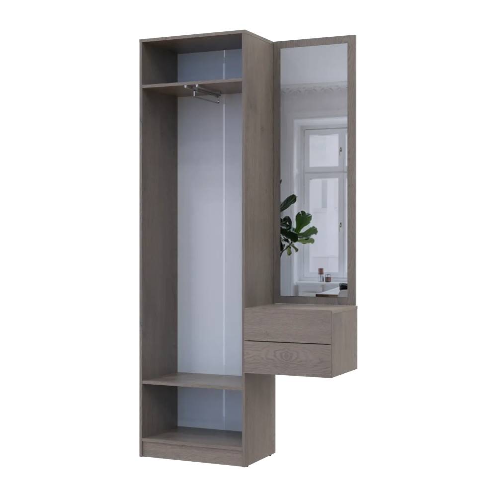 Прихожая Doros Сола 1+2 Канноло/Кашемир ДСП/зеркало 105х40х215 (DRS-011897)