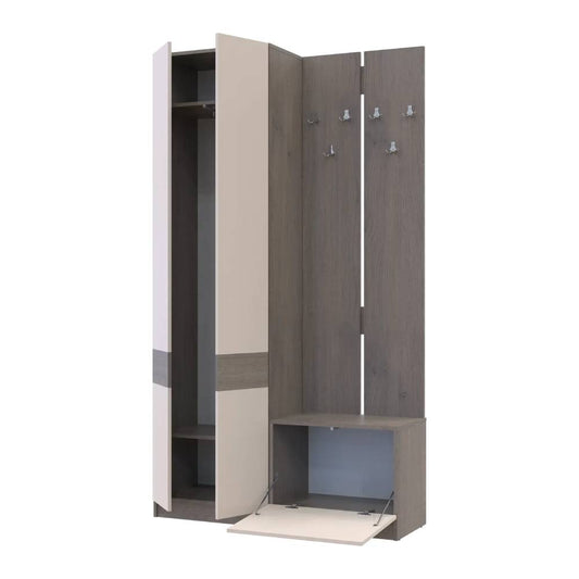 Прихожая Doros Сола (модульный комплект - 2 элемента) Канноло/Кашемир 120х40х215 (DRS-011898)