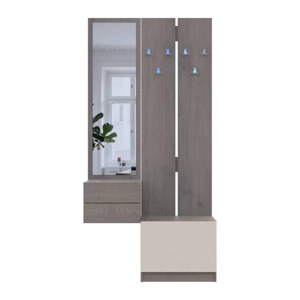 Прихожая Doros Сола с зеркалом (модульный комплект - 2 элемента) Канноло/Кашемир 105х40х215 (DRS-011899)