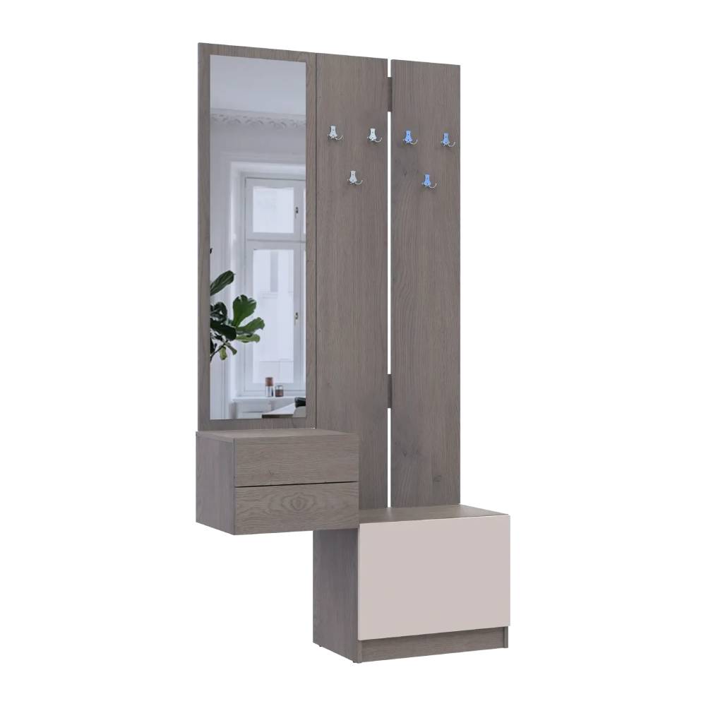 Прихожая Doros Сола с зеркалом (модульный комплект - 2 элемента) Канноло/Кашемир 105х40х215 (DRS-011899)