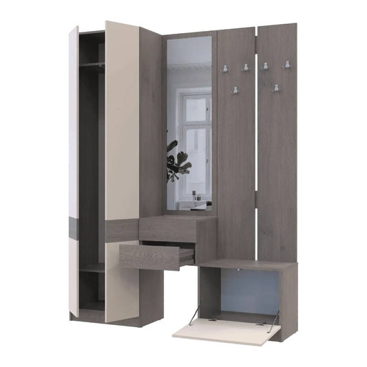 Прихожая Doros Сола (модульная — 3 элемента) Канноло/Кашемир 165х40х215 (DRS-011900)