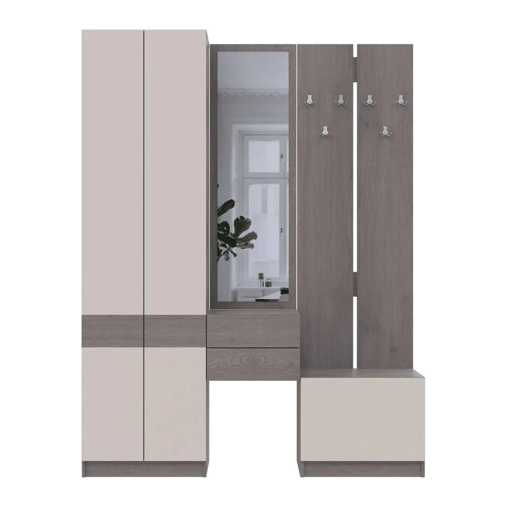 Прихожая Doros Сола (модульная — 3 элемента) Канноло/Кашемир 165х40х215 (DRS-011900)