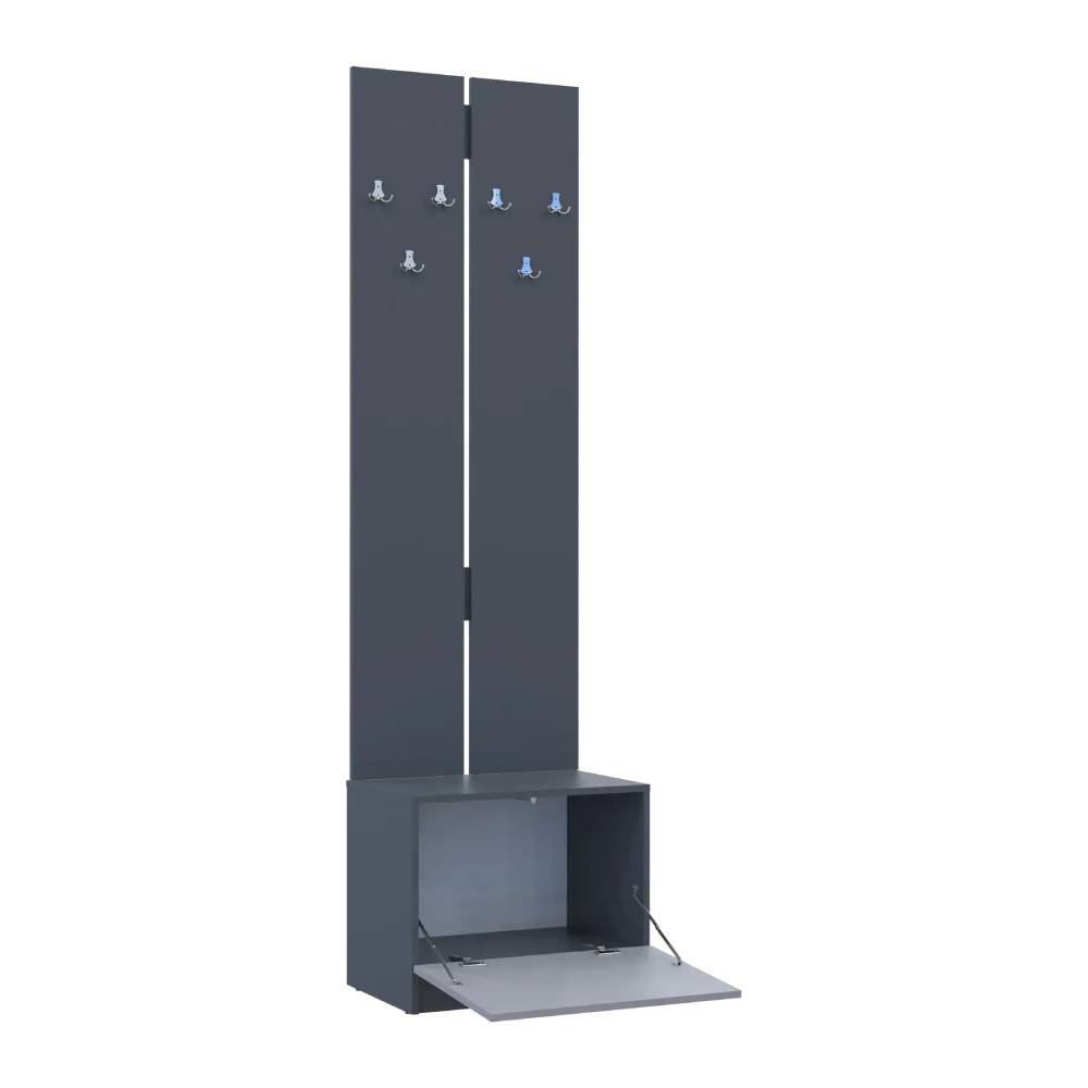 Вешалка с тумбой для обуви Doros Сола Графит / Серый 60х40х215 см DRS-011740 (44900343)